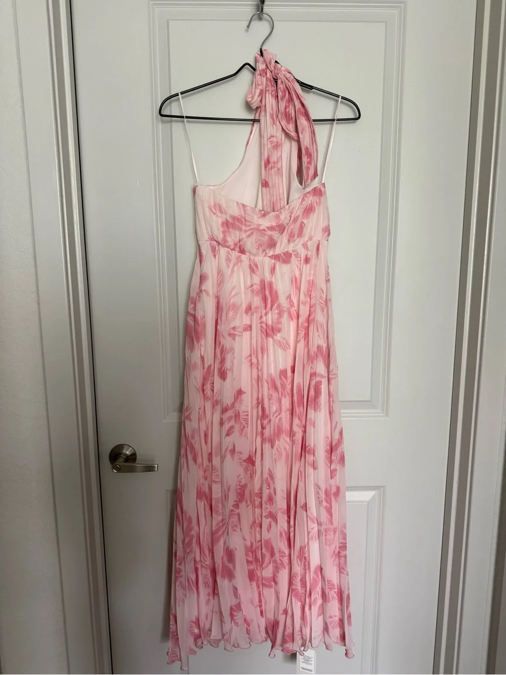 NWT Abercrombie Pink Floral Pleated Halter Dress